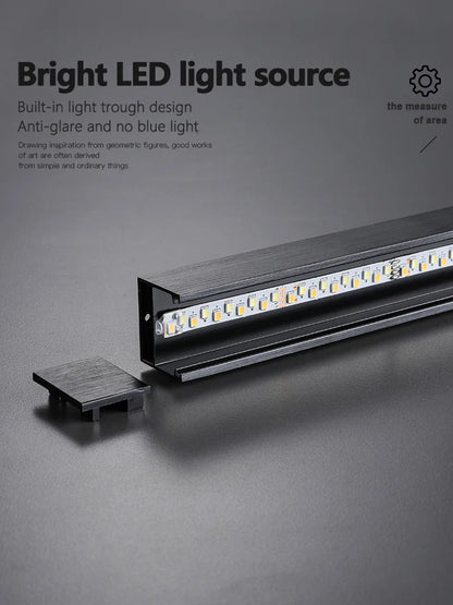 DecorBites™ Black Chandelier LED Ceiling Lamp: Nordic Minimalist Square Bedroom Living Room Lighting