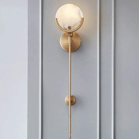 DecorBites™ Gold Marble Copper Wall Lamp Modern Minimalist Bedside LED Light
