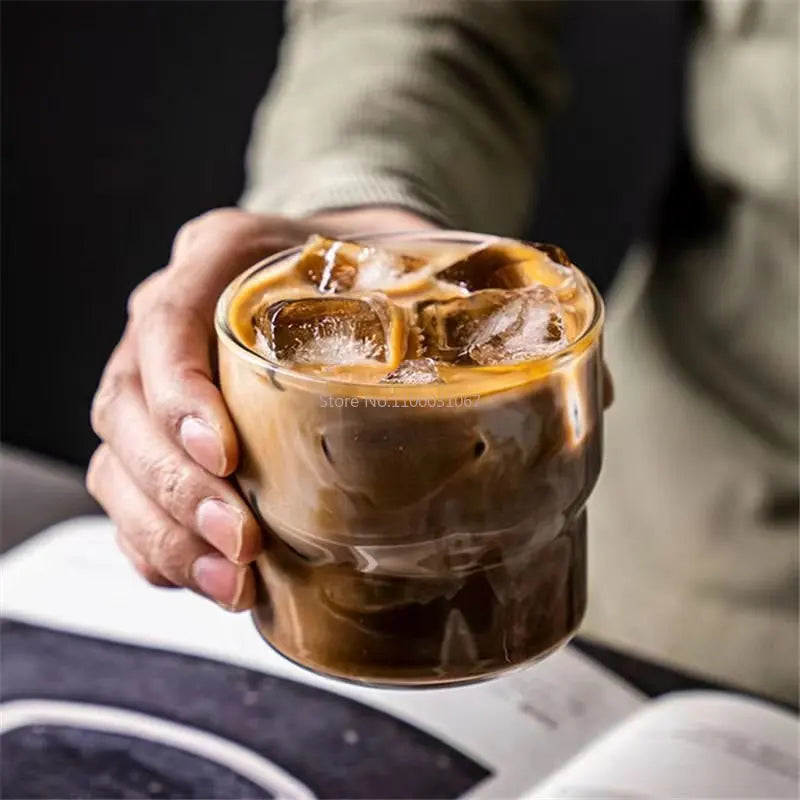 DecorBites™ Gourd Shape Glass Mug Cup for Coffee, Whiskey, Wine, and More