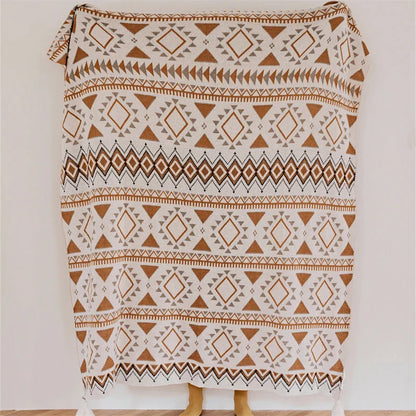 DecorBites™ Boho Geometric Pattern Summer Blanket