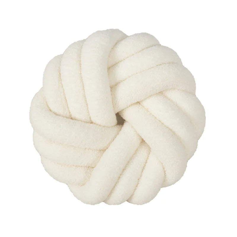Grey Knotted Ball Pillow