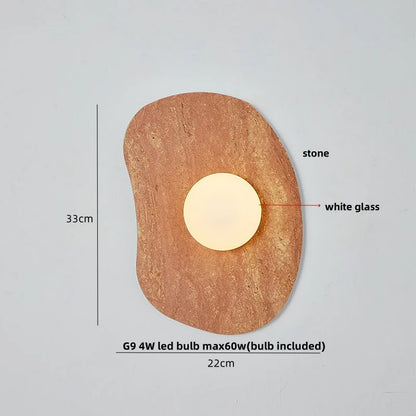 DecorBites™ Green Marble Stone LED Wall Sconce Lighting for Bedroom and Hallway