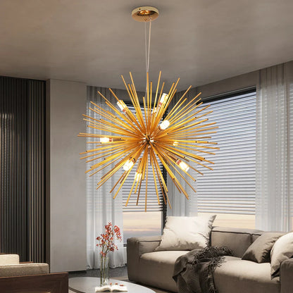 DecorBites™ Gold LED Chandelier Pendant Light for Modern Kitchen Island Living Room