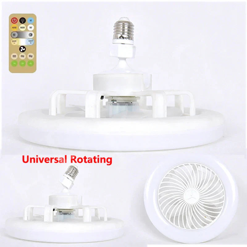 DecorBites™ Ceiling Fan & Light Combo with Remote Control, Silent Operation, E27 Base