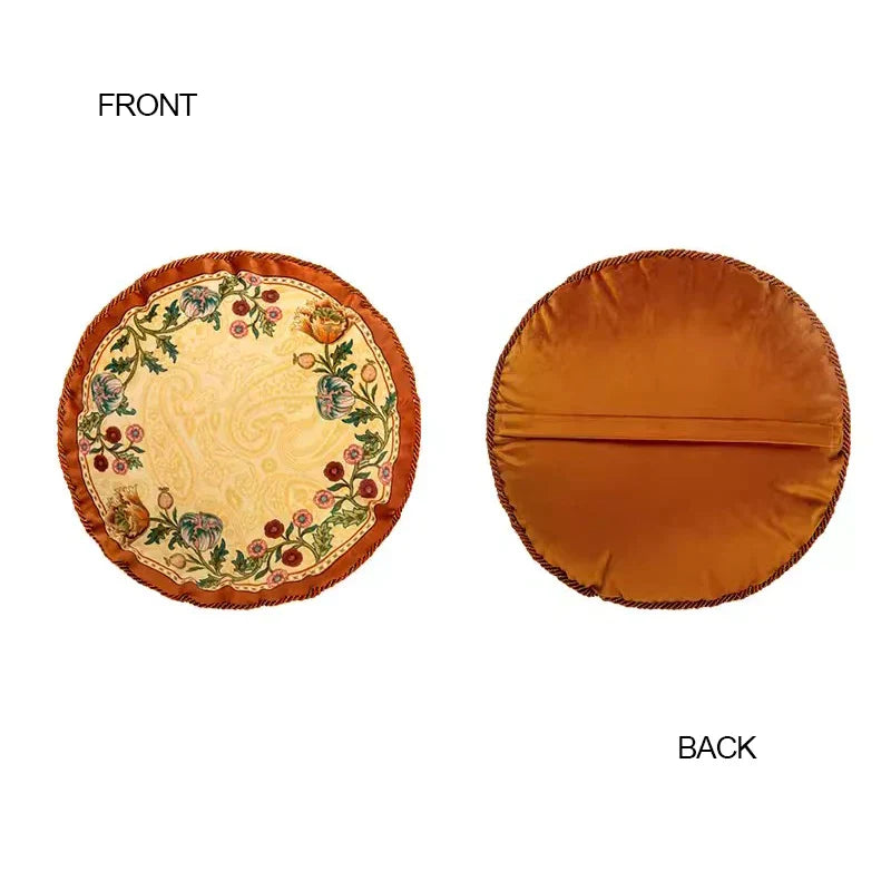 DecorBites™ Gobelin Tapestry Style Reversible Cushion Cover with Tassels and Retro Birds Floral Decor