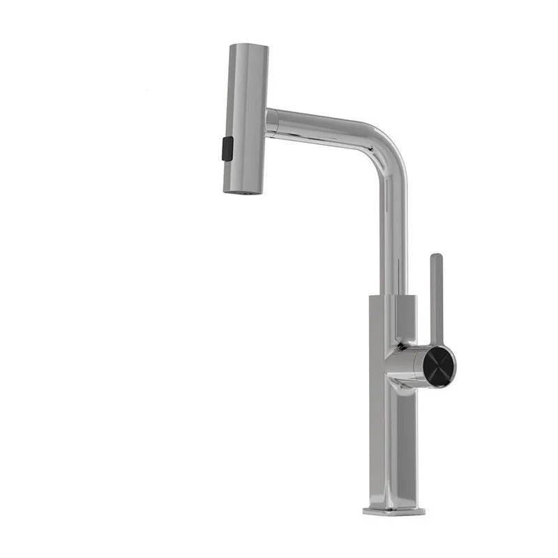DecorBites™ Digital Display Single Lever Brass Kitchen Faucet - Hot Cold Pull Out Mixer