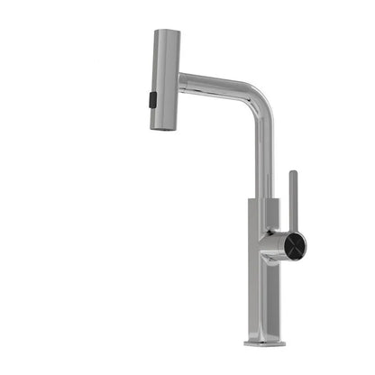 DecorBites™ Digital Display Single Lever Brass Kitchen Faucet - Hot Cold Pull Out Mixer