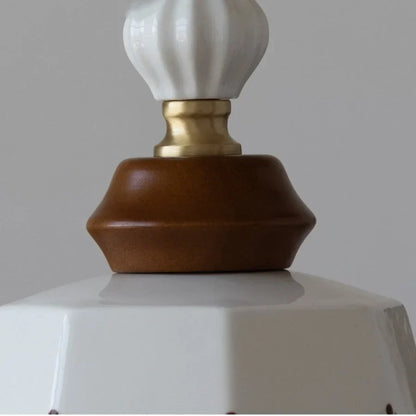 DecorBites™ Brown Wood Ceramic Tassel LED Pendant Lights for Modern Interior Lighting