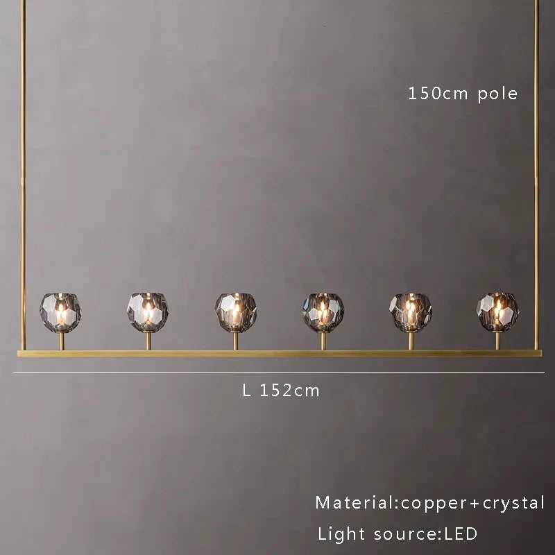 DecorBites™ Black Bronze Copper Crystal Chandelier Lights for Kitchen Island Dining Decor