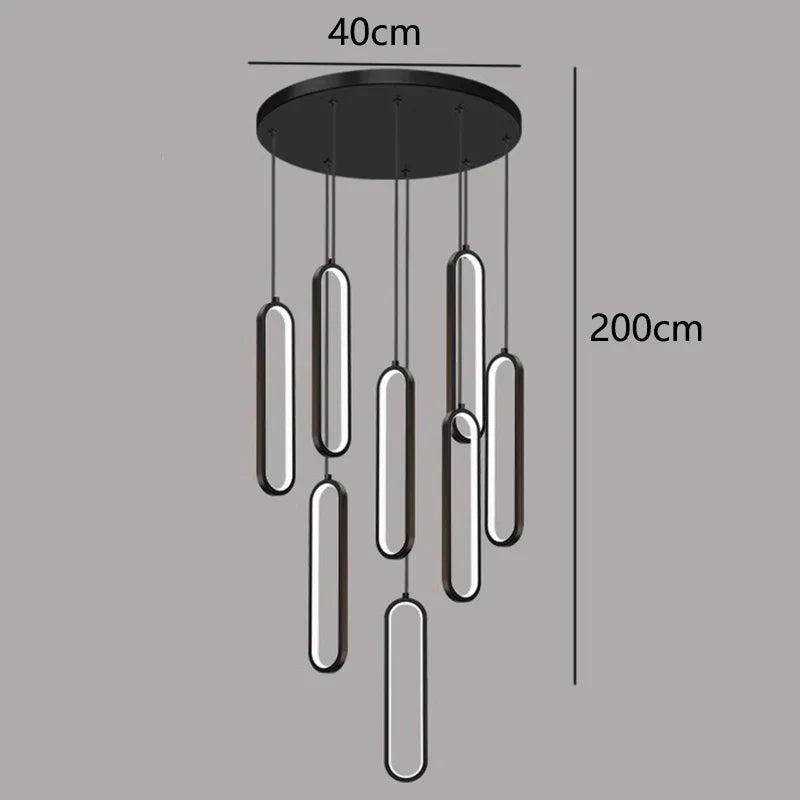 DecorBites™ LED Staircase Chandeliers | Modern Pendant Light for Living Room