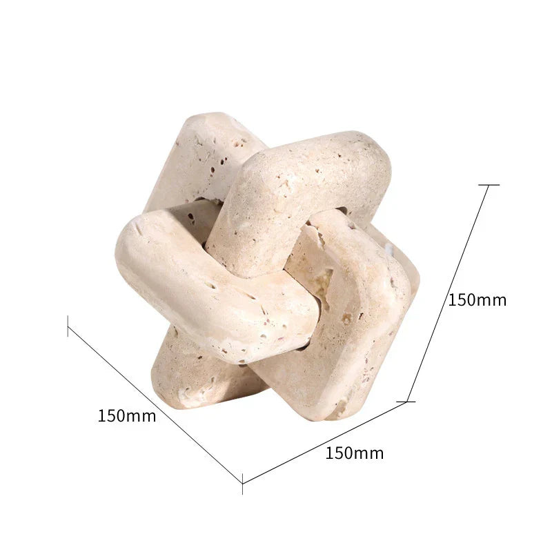 DecorBites™ Archway Shape Travertine Sculpture Figurine Statue for Home Decor