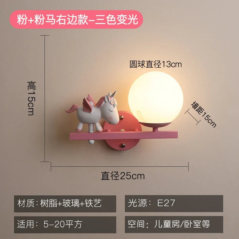 DecorBites™ Children's Room Bedside Lamp: Creative Cartoon Eye Protection Led Wall Art Sconce