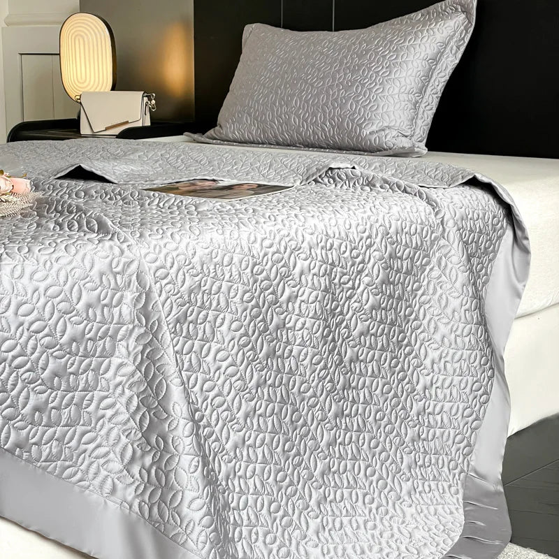 Decobites Soft Lyocell Eucalyptus Fiber Bedspread Quilted Coverlet - Summer Cool Mat