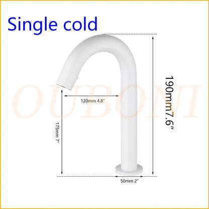 صنبور حمام DecorBites™‎ بمستشعر أوتوماتيكي، مصنوع من النحاس الصلب، موفر للمياه، يعمل بدون لمس