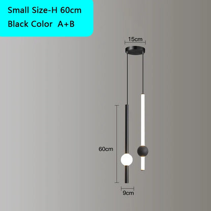 DecorBites™ Black Gold Ceiling Pendant for Bedside Bedroom LED Modern Hanging Light