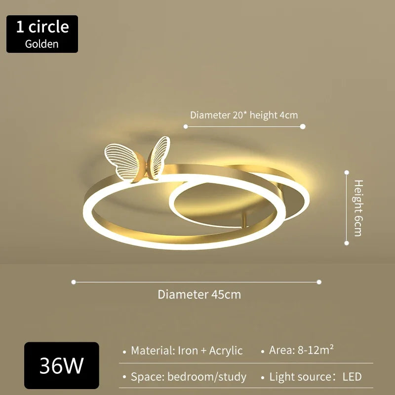 Decorbites™ Gold-Schmetterling-Kristall-Leuchter-Hängeampel für elegante Wohnzimmer- und Restaurantdekoration