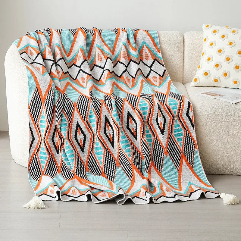 DecorBites™ Bohemian Winter Blanket: Skin-friendly, Thick & Multifunctional for Office, Travel & Home