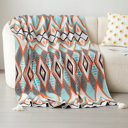 DecorBites™ Bohemian Winter Blanket: Skin-friendly, Thick & Multifunctional for Office, Travel & Home