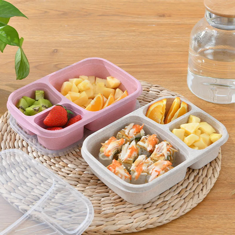 DecorBites™ Kids' Wheat Straw Bento Box Set with Lunch Bag