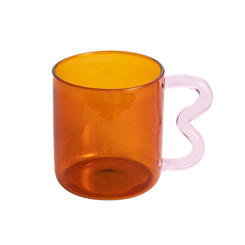 DecorBites™ Handmade Glass Mug High Borosilicate Heat-resistant Tea Coffee Cup