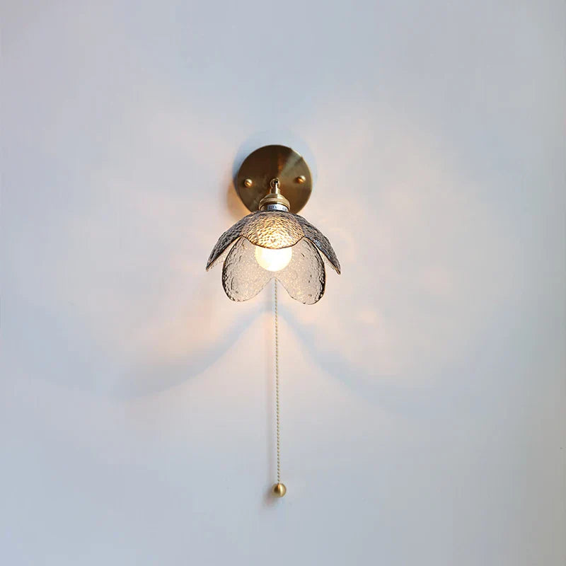 DecorBites™ Gray Glass LED Wall Lights, Pull Chain Switch, Modern Nordic Design