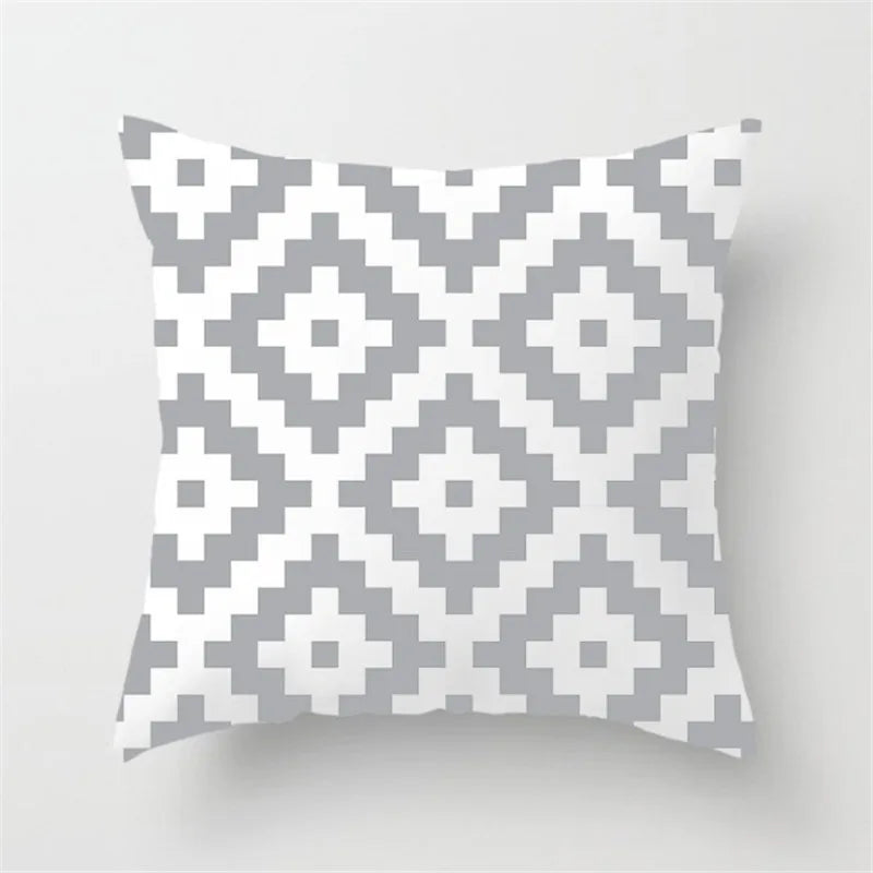 Funda de almohada DecorBites™ con rayas geométricas para decoración moderna del hogar