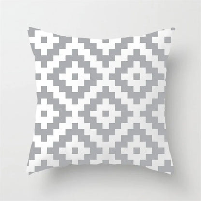 Funda de almohada DecorBites™ con rayas geométricas para decoración moderna del hogar