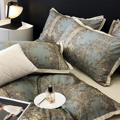 DecorBites™ Egyptian Cotton Luxury Bedding Set: Duvet, Sheet, Pillowcases - 1000TC Soft & Silky