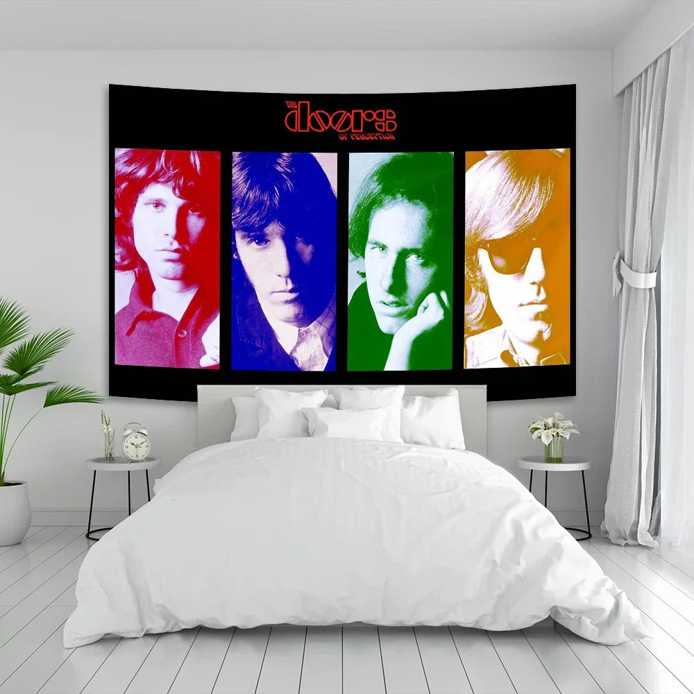 The Doors Rock Band Wall Tapestry by Decobites - Bohemian Bedroom Decor