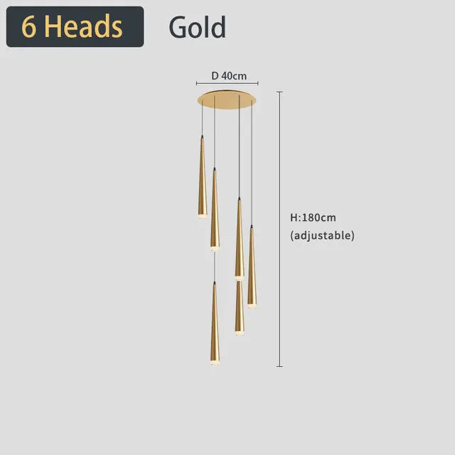 Lámpara de techo LED negra DecorBites™: Iluminación elegante para escaleras, decoración del hogar y sala de estar