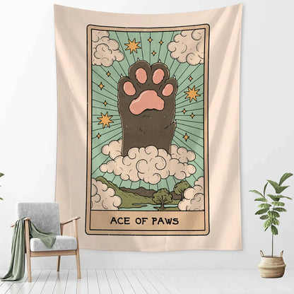 DecorBites™ Cartoon Cat Claw Tapestry Wall Hanging Abstract Art Home Decor