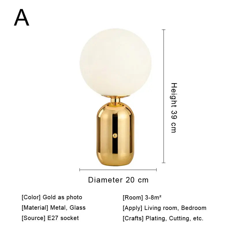 DecorBites™ Glass Desk Lamp: Sleek Nordic Design, Ideal for Bedroom, Living Room, e27