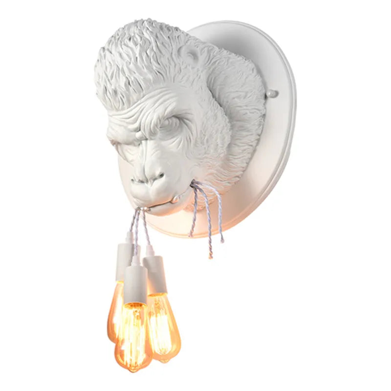DecorBites™ Gorilla Resin Wall Lamp: Modern Retro Animal LED Home Decor Bedside Lighting