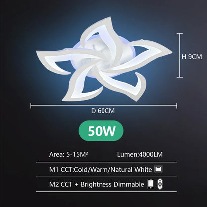 DecorBites™ Lotus LED Chandelier for Living Dining Bedroom Kitchen Art Deco Ceiling Light