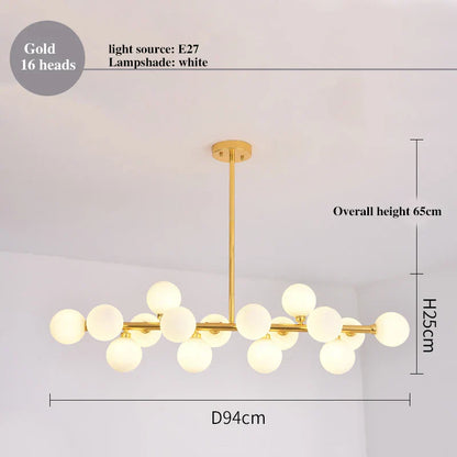 DecorBites™ LED Glass Chandelier Pendant Lamp for Living Room Dining Room Lighting