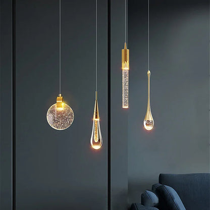 DecorBites™ Bubble Crystal Chandelier Hanging Lamp: Modern LED Pendant Lights for Home Decor