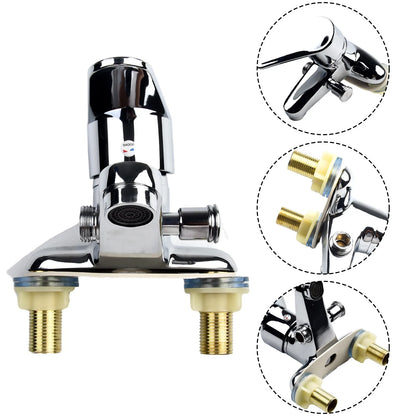 Bathroom Faucet Double-Hole Basin Hot And Cold Basin Tap Mixer Faucet 2 Ways With Copper Ceramic Spool Sink Mixer Tap