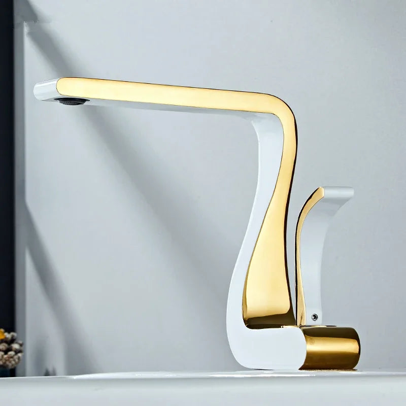 White Gold Brass Faucet