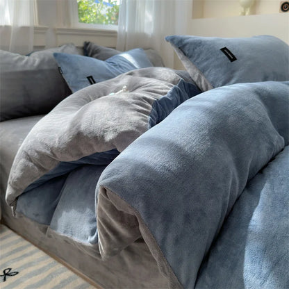 غطاء لحاف فردي مخملي بلون مرجاني من DecorBites™ لفصل الشتاء