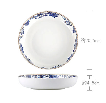 DecorBites™ Blue Lotus Dinnerware & Tea Set