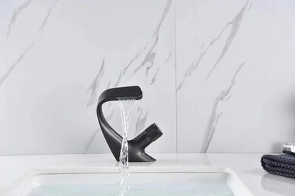 DecorBites™ Gray Basin Faucet | Brass Chrome Mixer Tap | Single Handle Sink Faucet