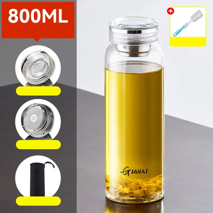 DecorBites™ Glass Tea Bottle with Strainer and Lid