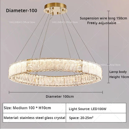 DecorBites™ Crystal Living Room Chandelier Modern Simple Atmosphere Zhongshan Lamps