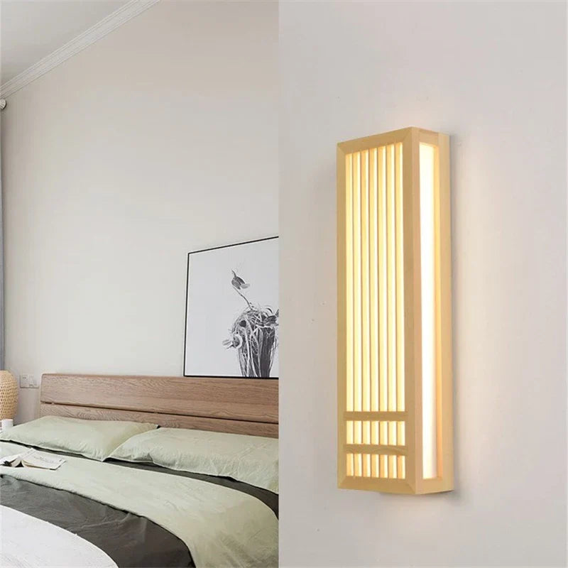 Wood Rectangular Wall Lamp