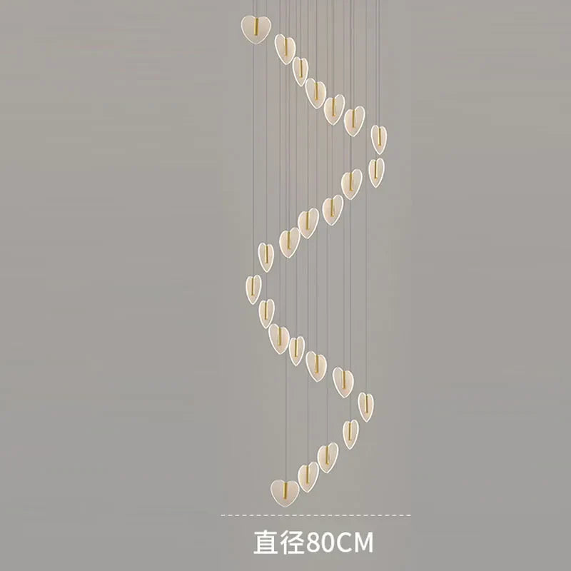 DecorBites™ Love Chandelier: Luxury Crystal Gold Lighting for Staircase & Living Room