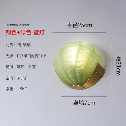 DecorBites™ Brass Glass Shell LED Wall Lamp for Luxurious Design Aesthetic