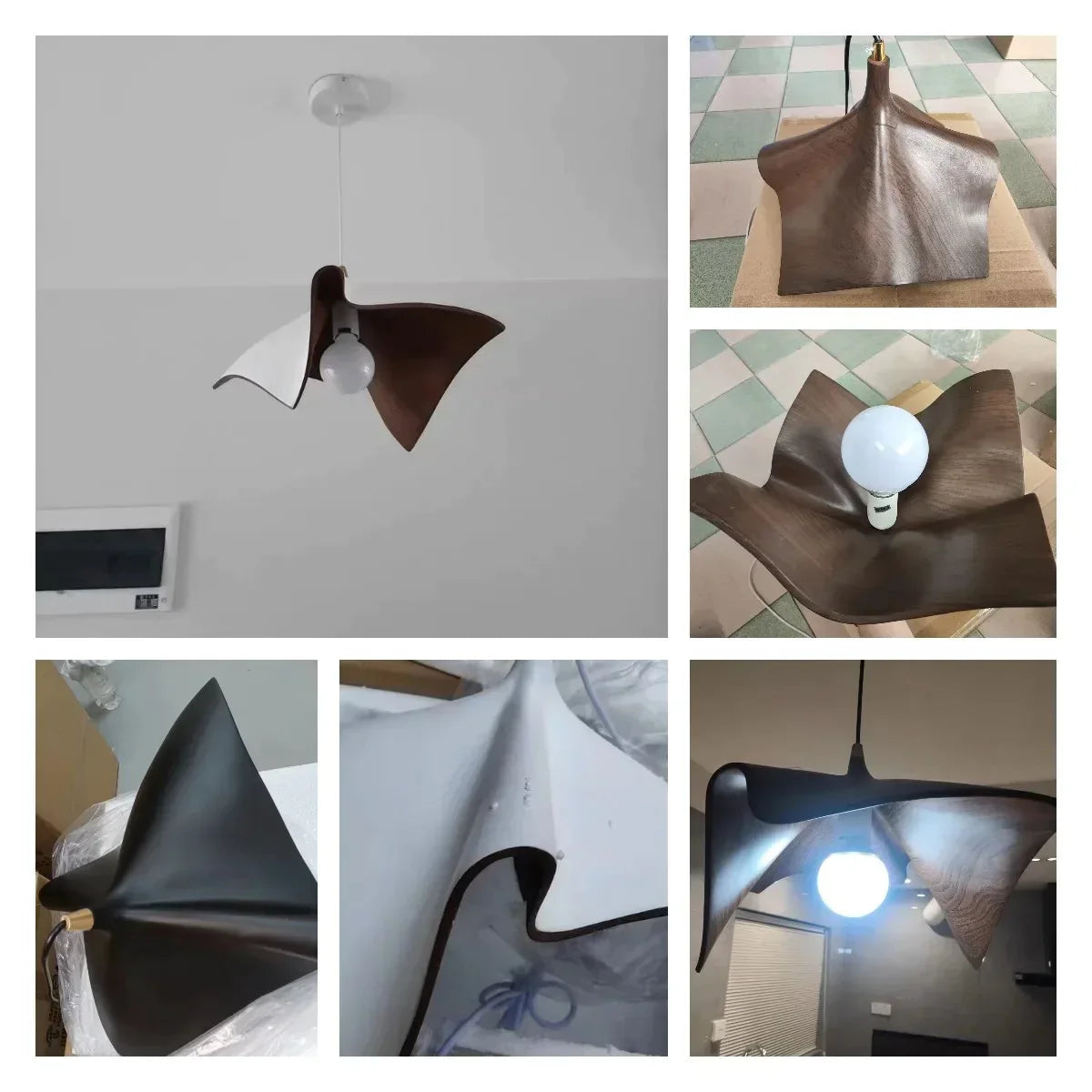 ثريات DecorBites™‎ LED المعلقة المصنوعة من الراتنج الأسود لغرفة النوم وغرفة المعيشة