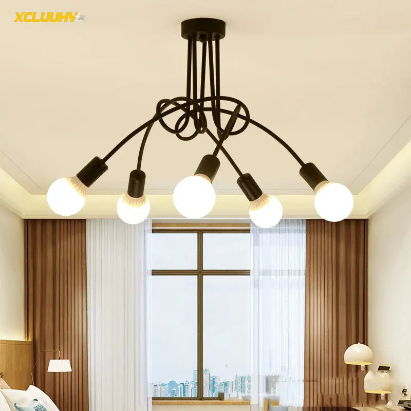 Decorbites™ Gold-Schwarze Sputnik-Hängelampe für Wohnzimmer Schlafzimmer Landhausstil