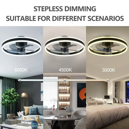 DecorBites™ LED Silent Ceiling Fan Light Control Modern Bedroom Living Room Indoor Decor