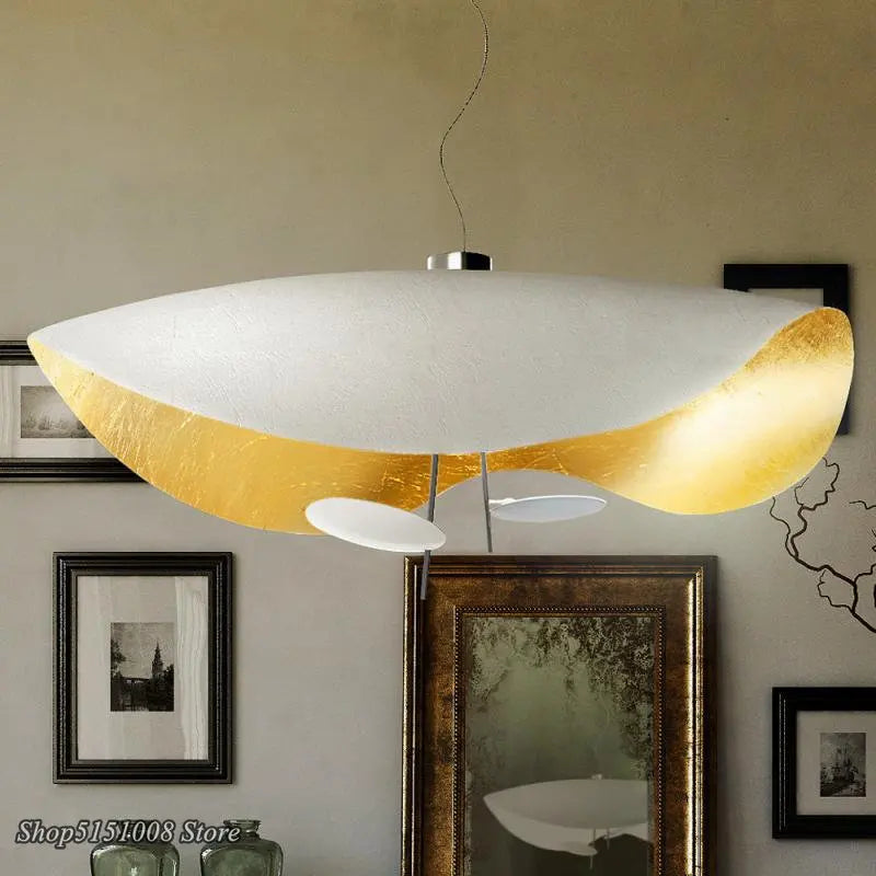 DecorBites™ Gold Texture LED Pendant Lights: Modern Living Room Bedroom Hanging Lamps